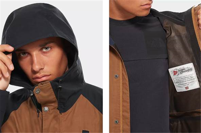 Iconic British waxed fabric in North Face collec - sportstextiles