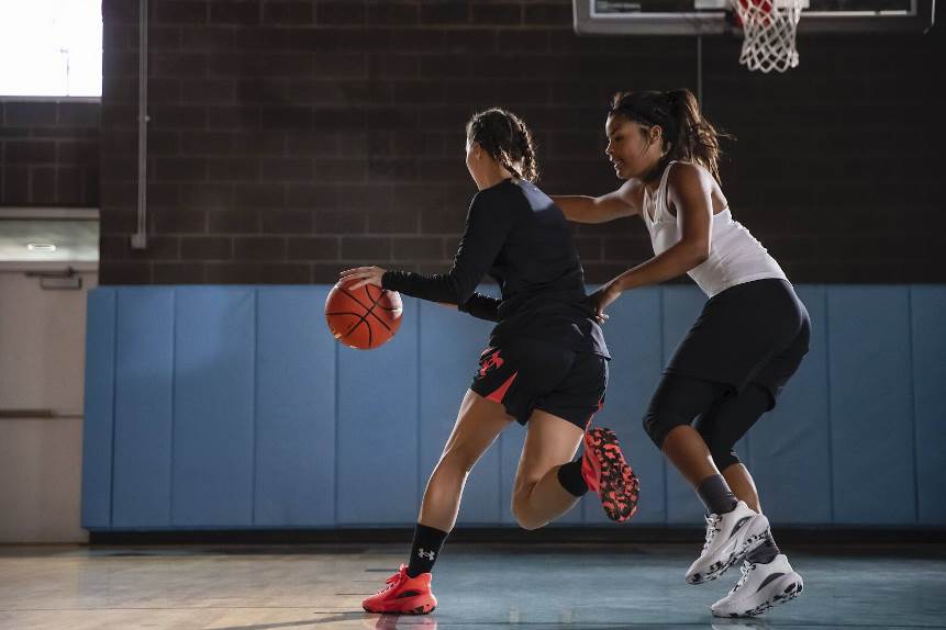 Narrower heel part of UA first female-specific basketball shoe