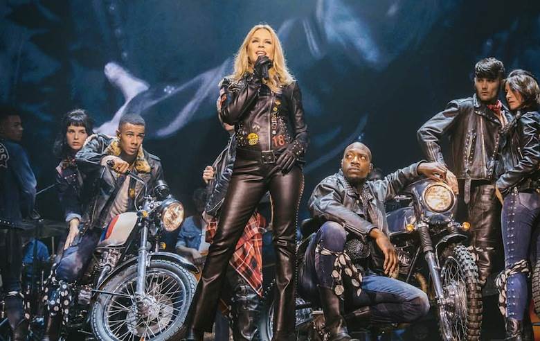 Kylie Minogue shows her love of leather