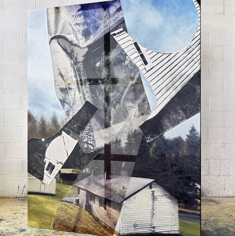 Artist screen-prints onto Tanneries Roux leather