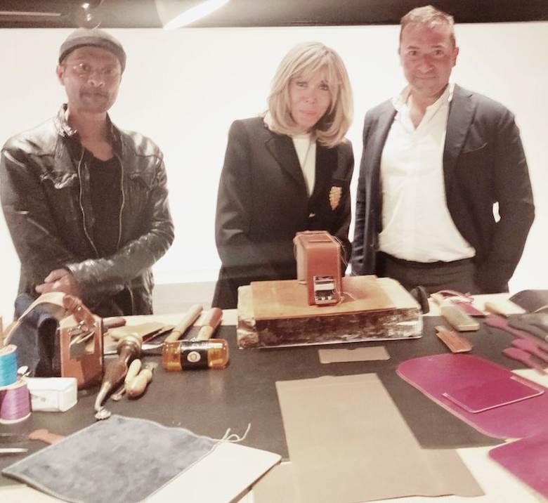 Brigitte Macron visits Joseph Duclos atelier