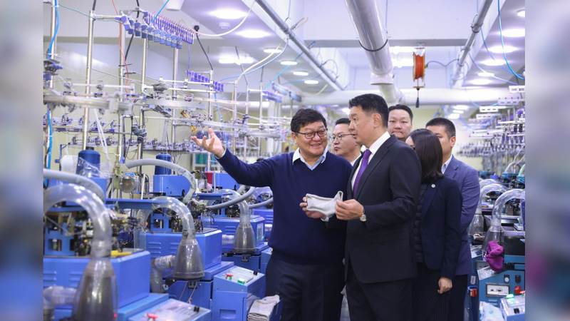 President of Mongolia visits shoe and leather producers