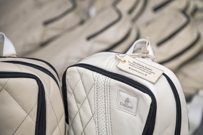Emirates donates upcycled leather backpacks to South African teachers