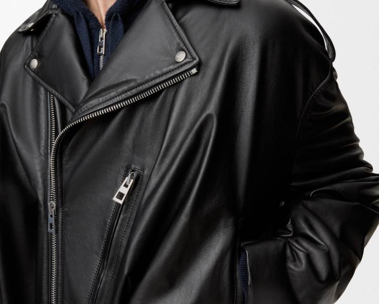 Biker jacket “softened down” in new Loewe interpretation