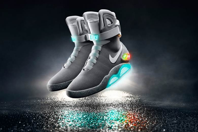 Nike presents Back To The Future shoes to Michael J Fox