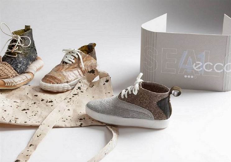 Experimental Ecco shoe combines leather and seaweed