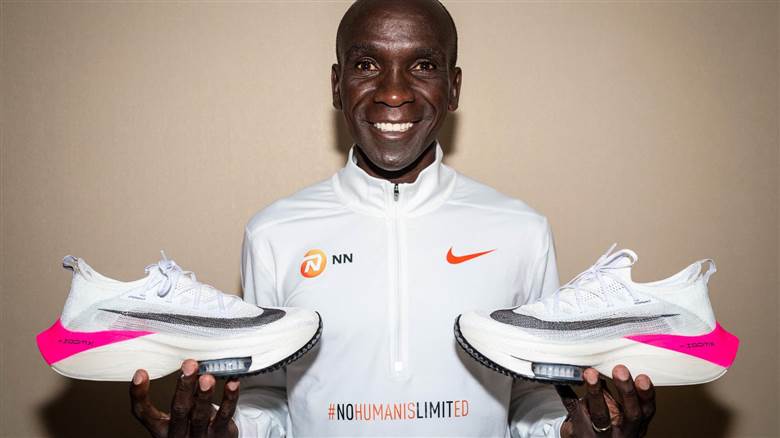 Future-edition Nike shoe helps Kipchoge break two-hour marathon barrier