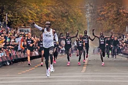 Shoes help Kipchoge smash barrier                                                                                                                                                                       