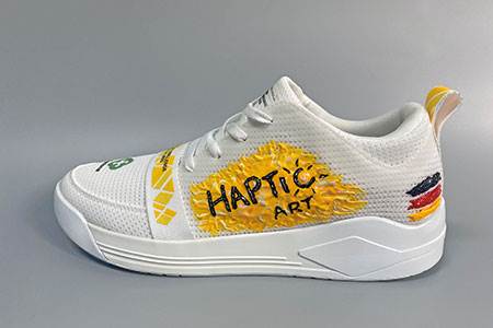 HAPTIC textile coating for footwear