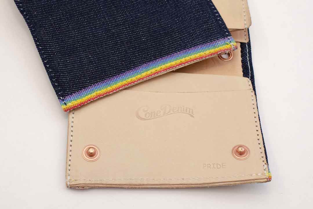 Pride denim from Cone lined with rainbow colours