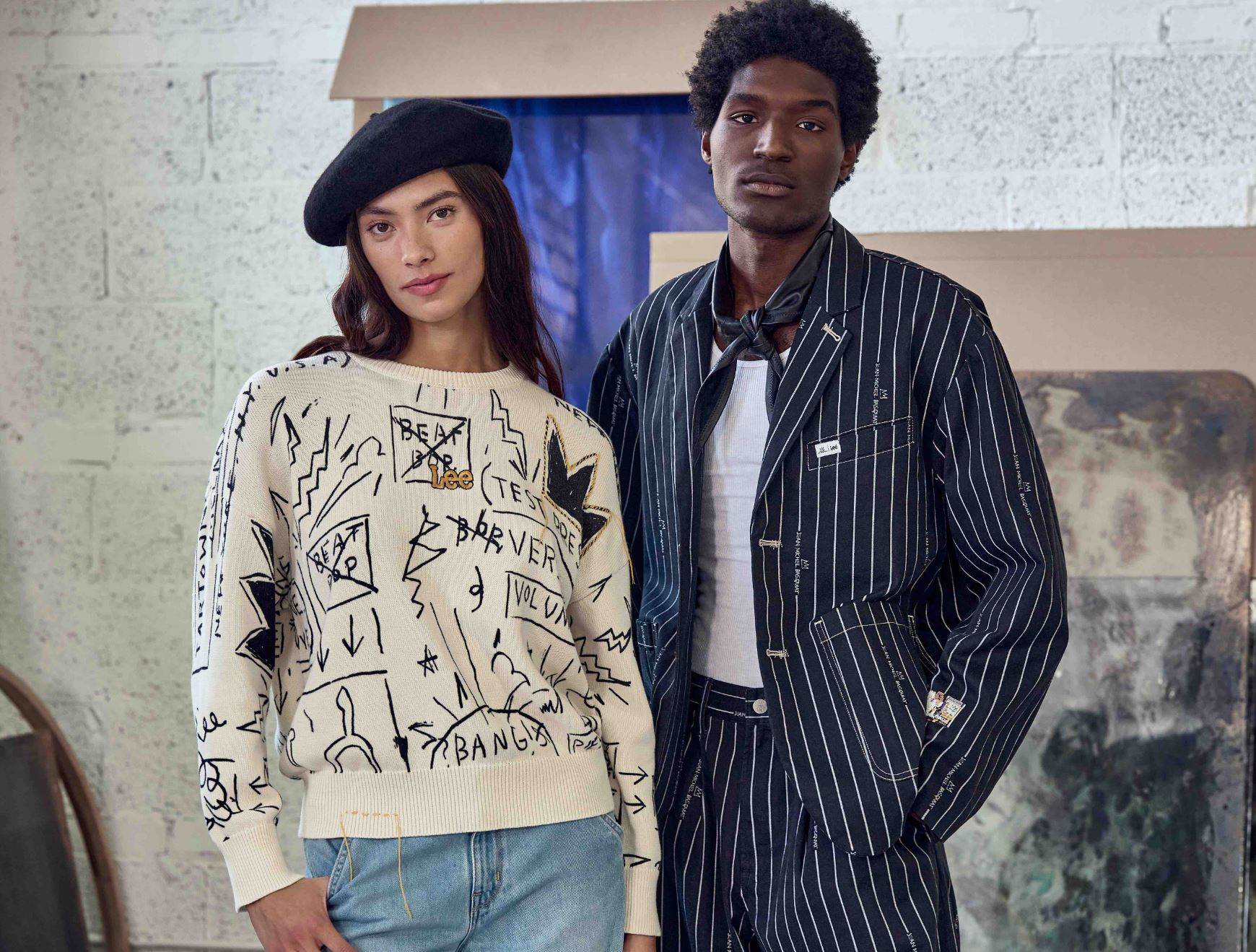 Laser-printed denim provides canvas for Basquiat