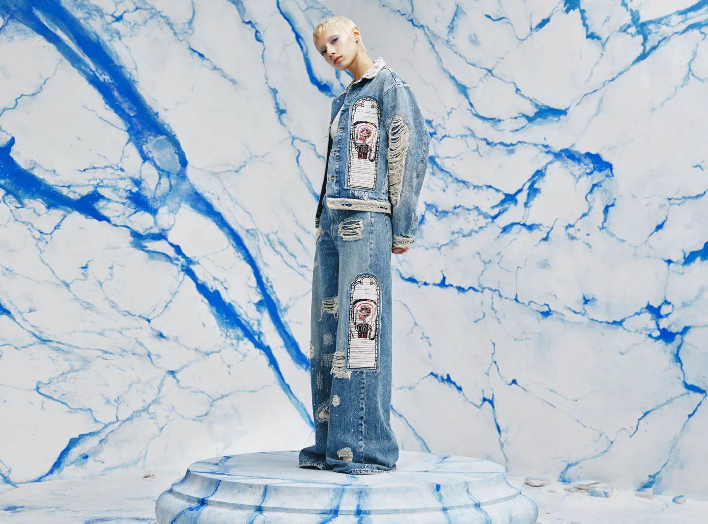 Young designers use denim as Basquiat canvas for H&M