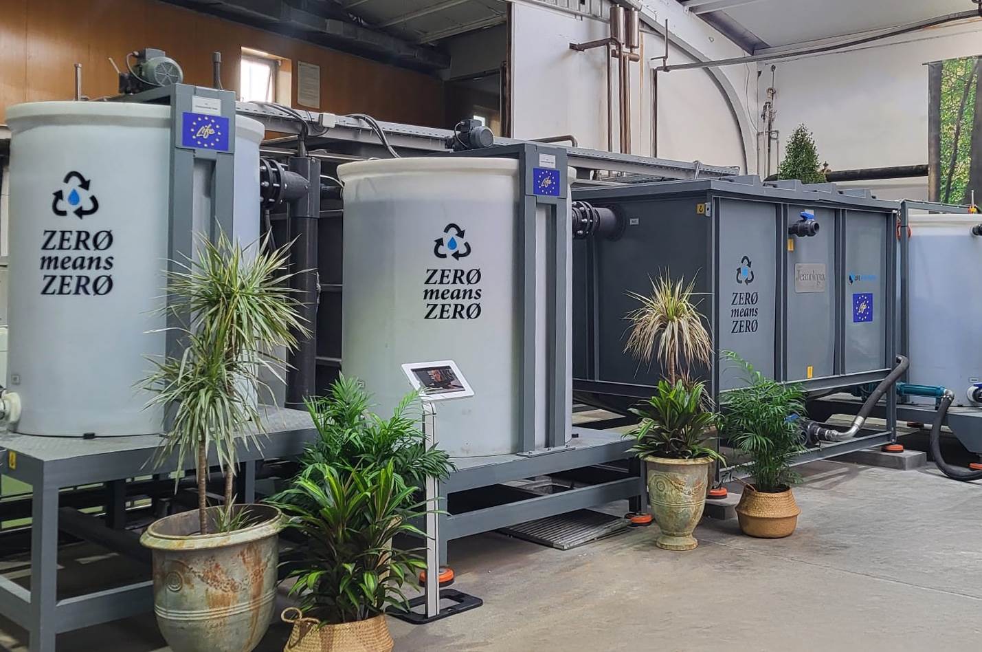 Closed-loop water-saving system for garment finishing