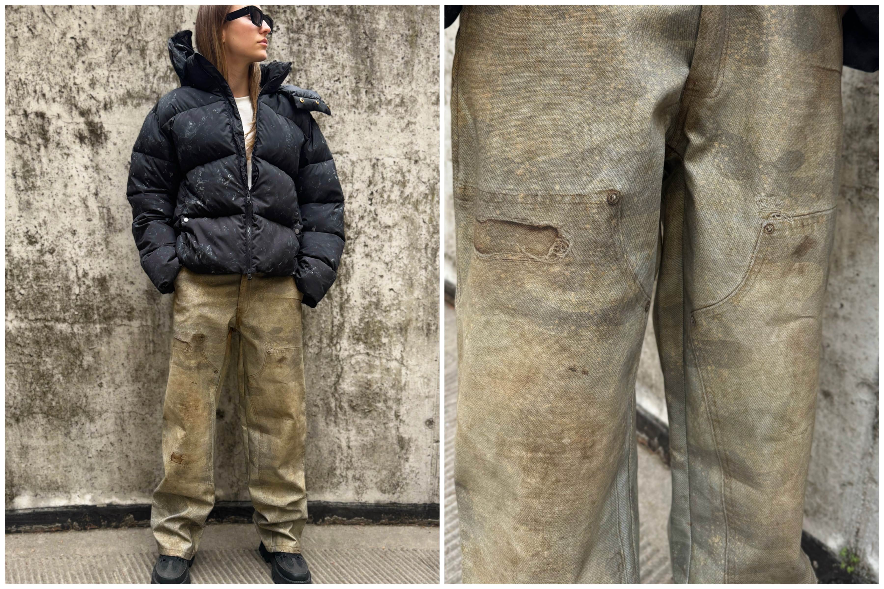 Trompe-l’oeil digital print denim