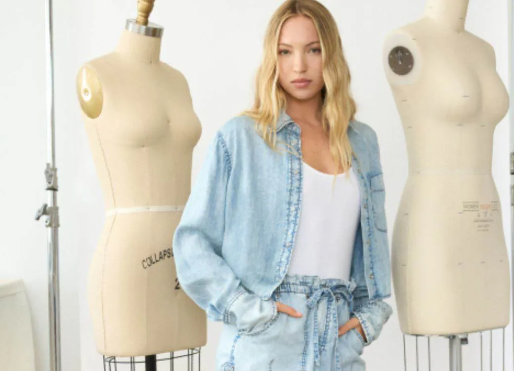 Draped denim in GapStudio’s second drop